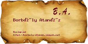 Borbély Atanáz névjegykártya